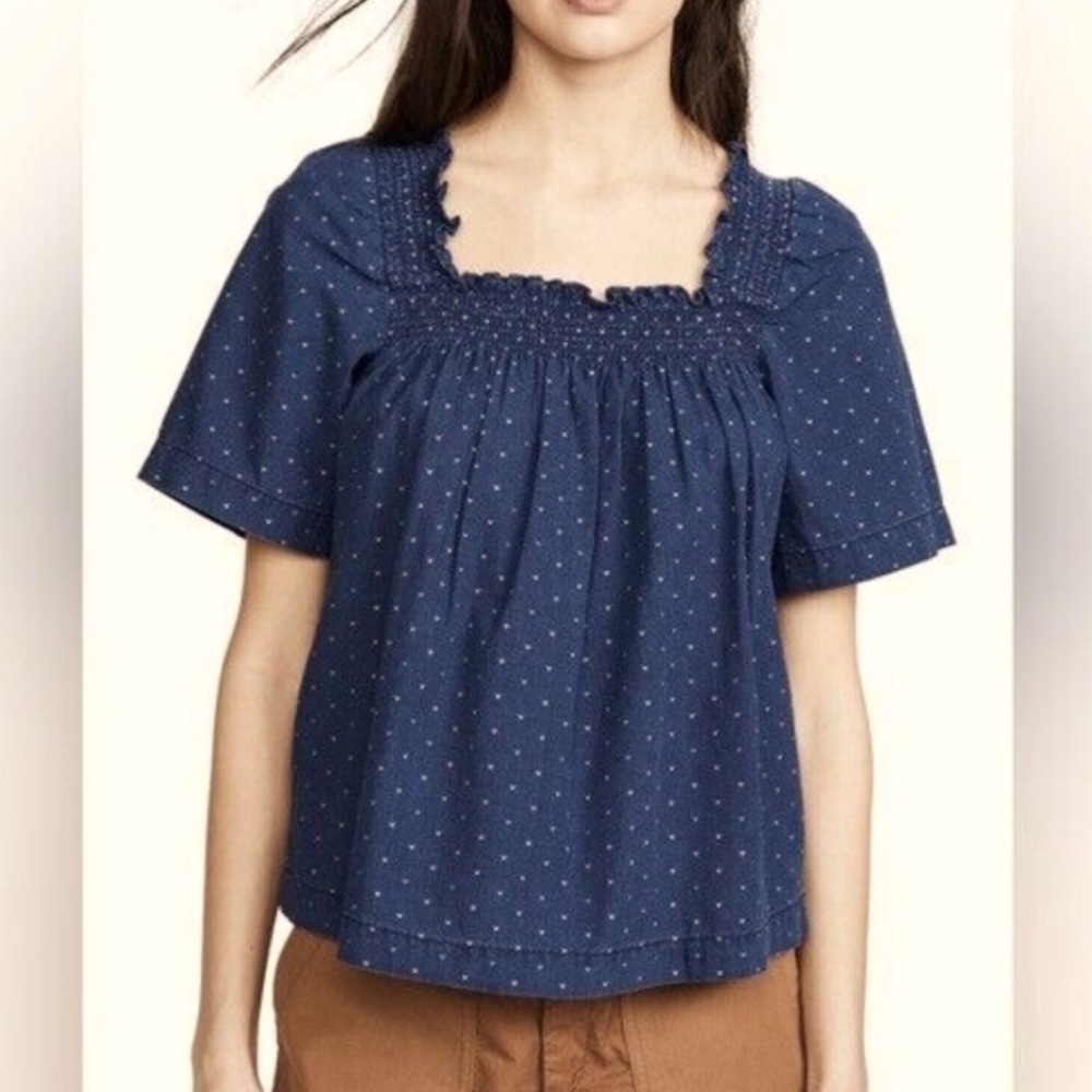 Madewell heart print boxy oversized square neck size x small